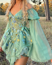 Load image into Gallery viewer, The Silk Fairy Sleeve Top・Fern