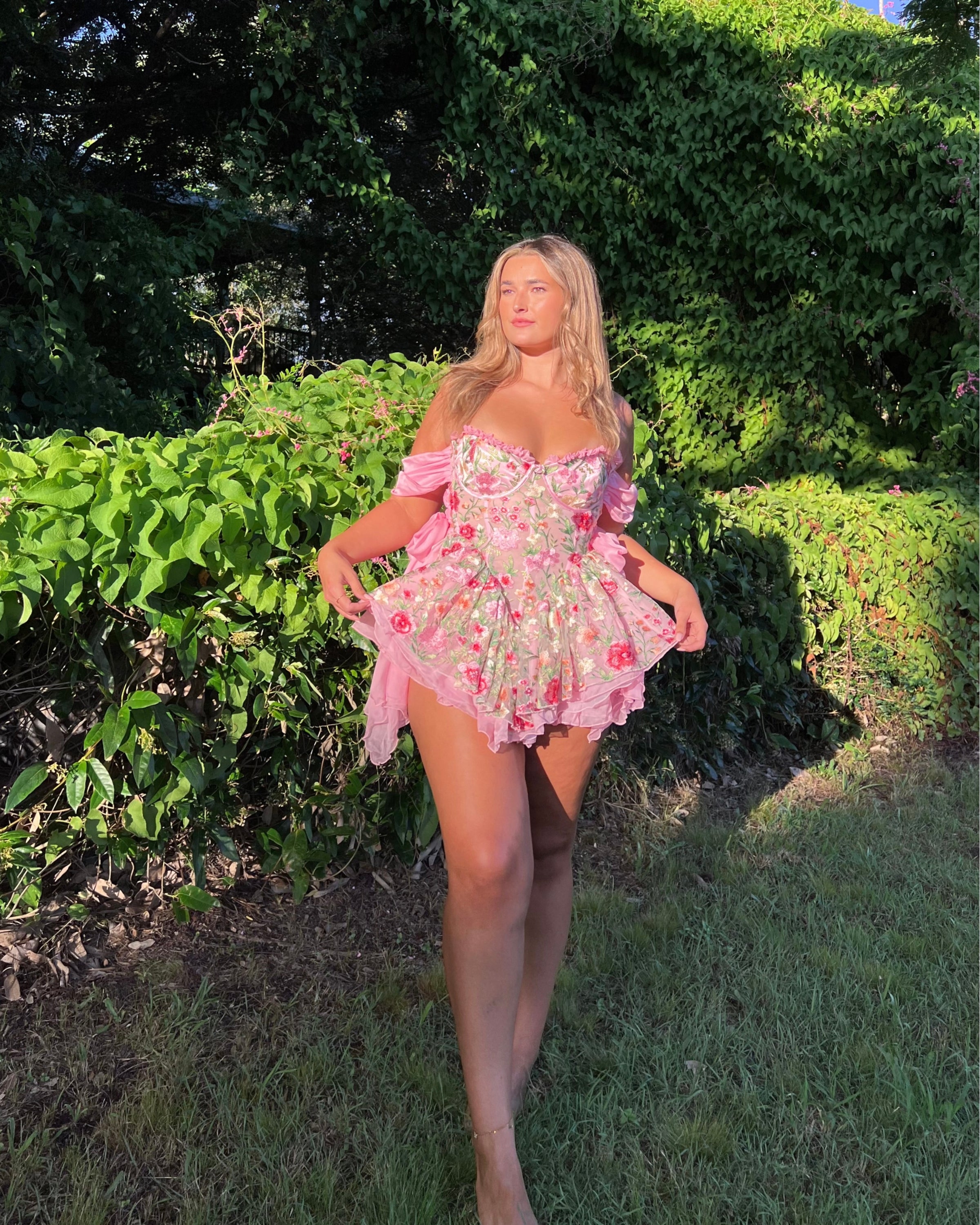 The Rosetta Silk Mini Dress Bambi The Label
