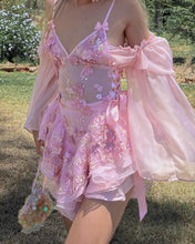 Load image into Gallery viewer, The Fleurette Fairy Silk Mini Dress・Pink Petal