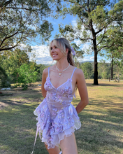 Load image into Gallery viewer, The Fleurette Fairy Silk Mini Dress・Lavender