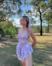 Load image into Gallery viewer, The Fleurette Fairy Silk Mini Dress・Lavender
