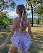 Load image into Gallery viewer, The Fleurette Fairy Silk Mini Dress・Lavender