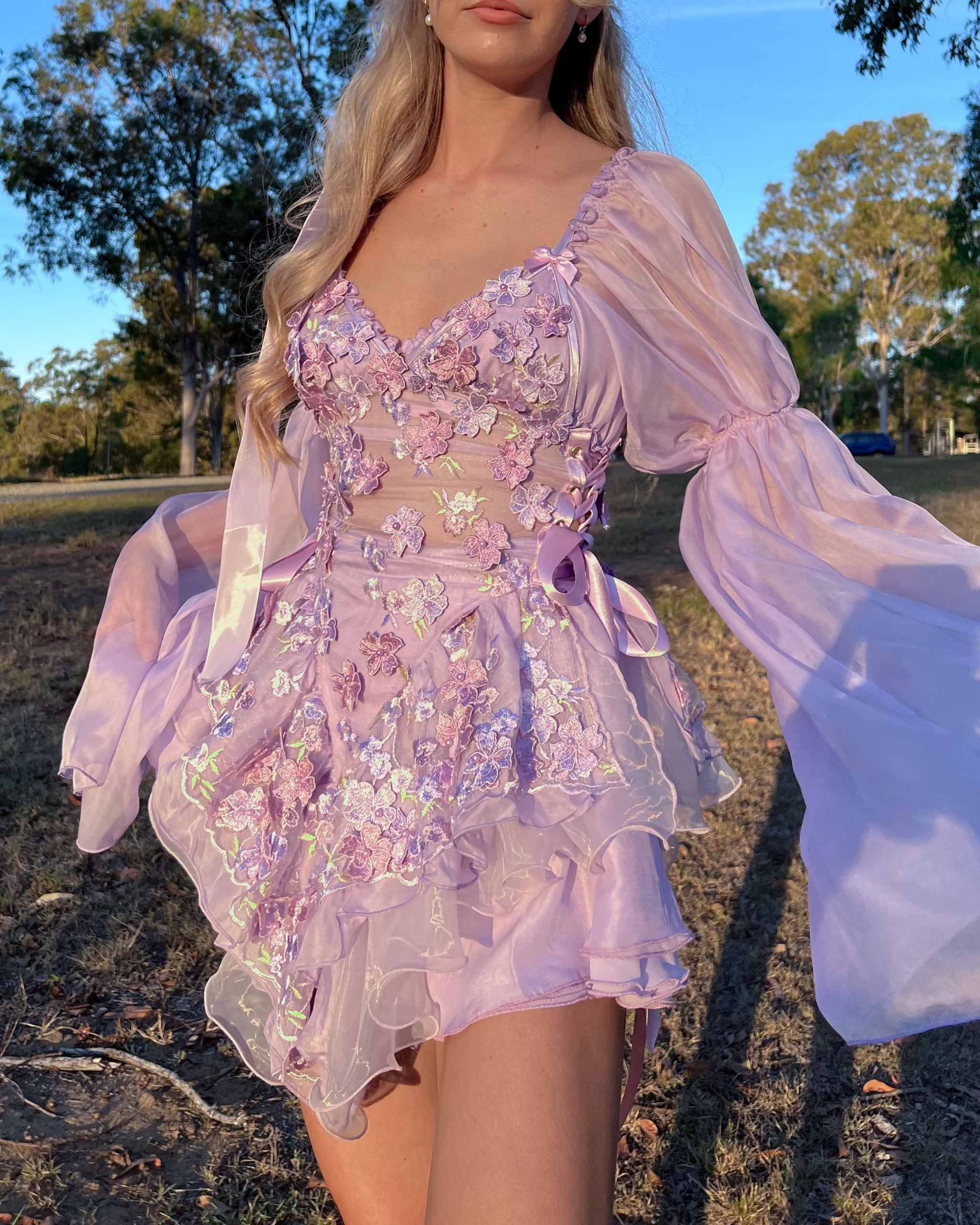bambi fairy dress The Fleurette Fairy Silk Mini DressPink Petal