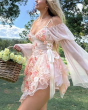 Load image into Gallery viewer, Polyester Fleurette Fairy Mini Dress・Peaches &amp; Cream SAMPLE
