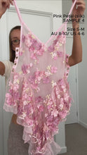 Load and play video in Gallery viewer, SAMPLE 4 Silk Fleurette Fairy Mini Dress・Pink Petal
